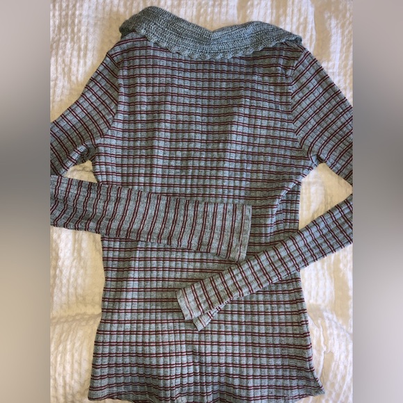 Free people knit collared, long sleeve T-shirt - Picture 3 of 6